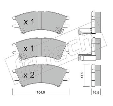 Sada brzdových destiček, kotoučová brzda fri.tech. 370.0
