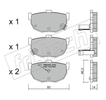Sada brzdových destiček, kotoučová brzda fri.tech. 371.1