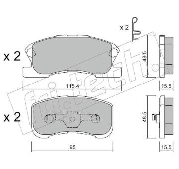 Sada brzdových destiček, kotoučová brzda fri.tech. 390.0