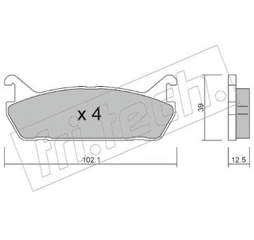 Sada brzdových destiček, kotoučová brzda fri.tech. 399.0