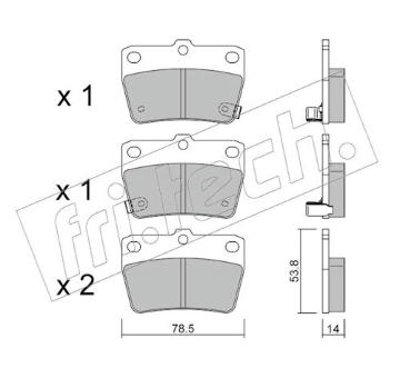 Sada brzdových destiček, kotoučová brzda fri.tech. 446.0