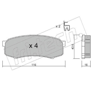 Sada brzdových destiček, kotoučová brzda fri.tech. 447.0