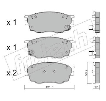 Sada brzdových destiček, kotoučová brzda fri.tech. 491.0