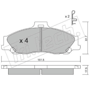 Sada brzdových destiček, kotoučová brzda fri.tech. 495.0