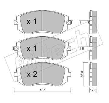 Sada brzdových destiček, kotoučová brzda fri.tech. 516.0