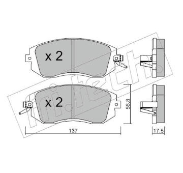 Sada brzdových destiček, kotoučová brzda fri.tech. 516.1