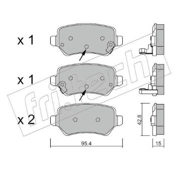 Sada brzdových destiček, kotoučová brzda fri.tech. 558.2