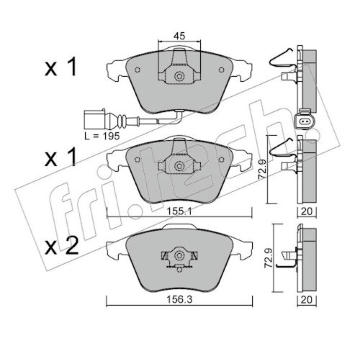 Sada brzdových destiček, kotoučová brzda fri.tech. 565.2