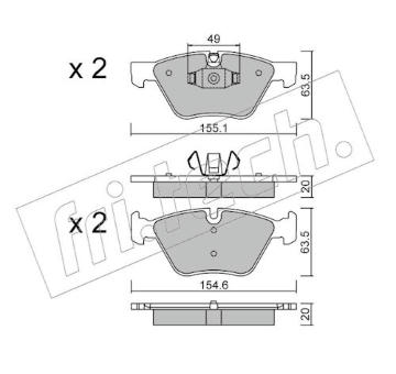 Sada brzdových destiček, kotoučová brzda fri.tech. 573.5