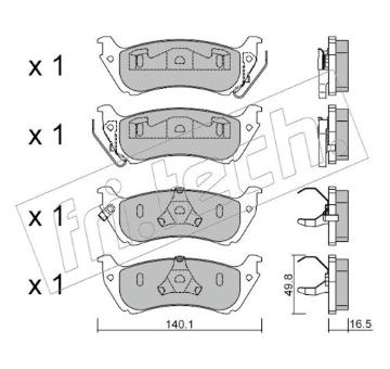 Sada brzdových destiček, kotoučová brzda fri.tech. 586.0