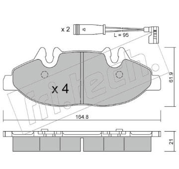 Sada brzdových destiček, kotoučová brzda fri.tech. 591.0W