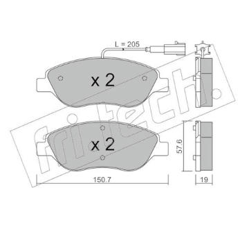 Sada brzdových destiček, kotoučová brzda fri.tech. 593.1