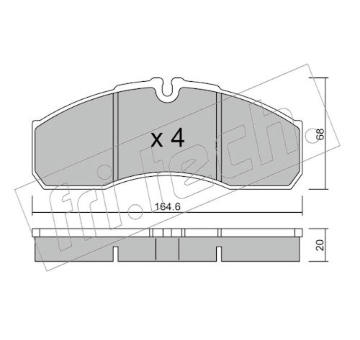 Sada brzdových destiček, kotoučová brzda fri.tech. 594.3