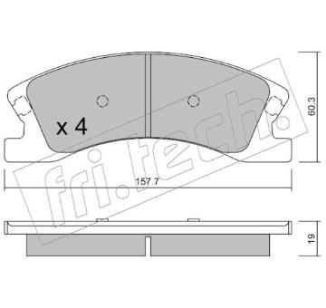 Sada brzdových destiček, kotoučová brzda fri.tech. 642.0