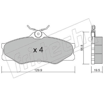 Sada brzdových destiček, kotoučová brzda fri.tech. 652.0