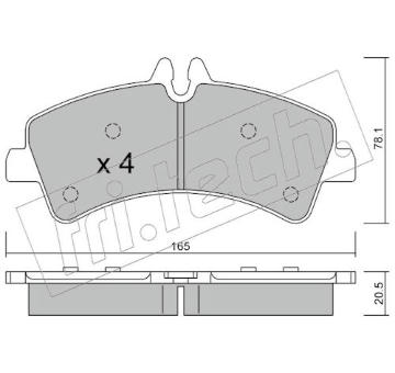 Sada brzdových destiček, kotoučová brzda fri.tech. 690.0