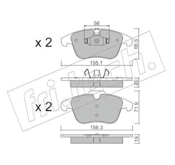 Sada brzdových destiček, kotoučová brzda fri.tech. 691.0