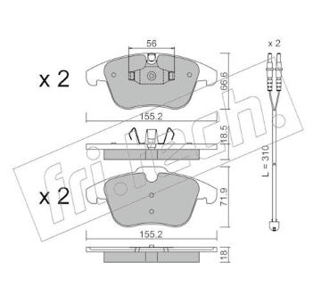 Sada brzdových destiček, kotoučová brzda fri.tech. 691.5W
