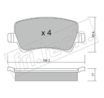 Sada brzdových destiček, kotoučová brzda fri.tech. 692.0