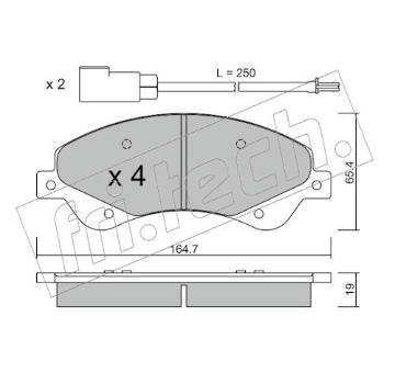 Sada brzdových destiček, kotoučová brzda fri.tech. 695.0