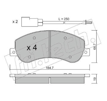 Sada brzdových destiček, kotoučová brzda fri.tech. 696.0
