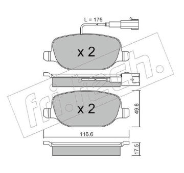 Sada brzdových destiček, kotoučová brzda fri.tech. 720.1