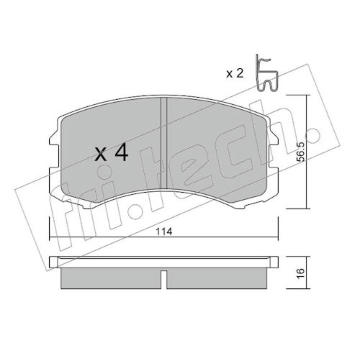 Sada brzdových destiček, kotoučová brzda fri.tech. 752.0