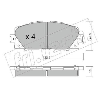 Sada brzdových destiček, kotoučová brzda fri.tech. 761.1