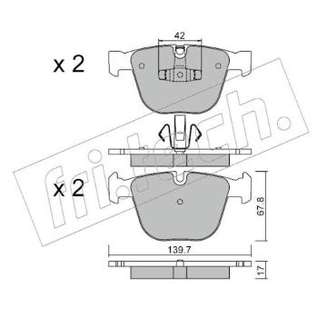 Sada brzdových destiček, kotoučová brzda fri.tech. 789.6