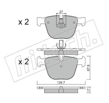 Sada brzdových destiček, kotoučová brzda fri.tech. 789.9