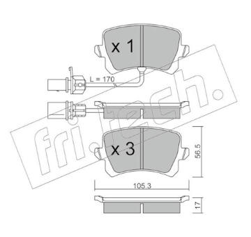 Sada brzdových destiček, kotoučová brzda fri.tech. 822.1