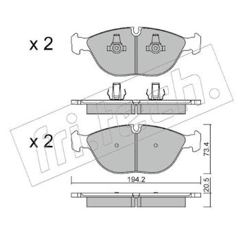 Sada brzdových destiček, kotoučová brzda fri.tech. 845.0