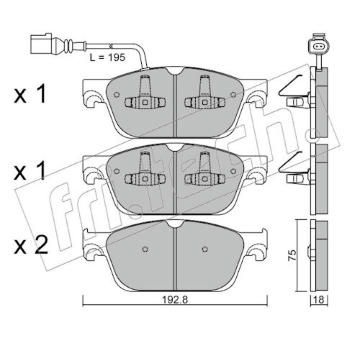 Sada brzdových destiček, kotoučová brzda fri.tech. 848.0