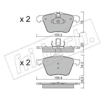 Sada brzdových destiček, kotoučová brzda fri.tech. 852.0