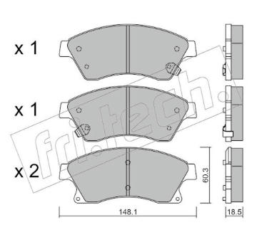 Sada brzdových destiček, kotoučová brzda fri.tech. 855.0
