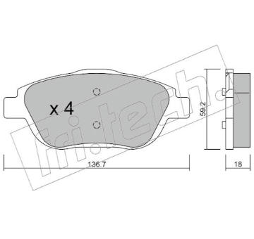 Sada brzdových destiček, kotoučová brzda fri.tech. 869.0