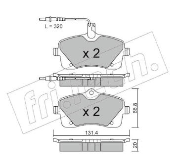 Sada brzdových destiček, kotoučová brzda fri.tech. 870.0