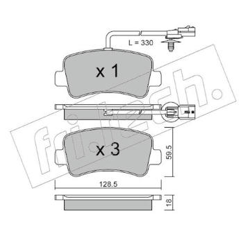 Sada brzdových destiček, kotoučová brzda fri.tech. 916.0