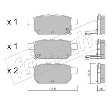 Sada brzdových destiček, kotoučová brzda fri.tech. 933.0