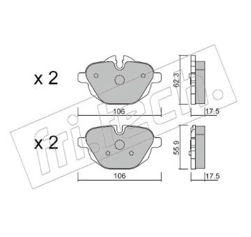 Sada brzdových destiček, kotoučová brzda fri.tech. 938.0