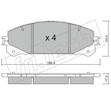 Sada brzdových destiček, kotoučová brzda fri.tech. 954.0