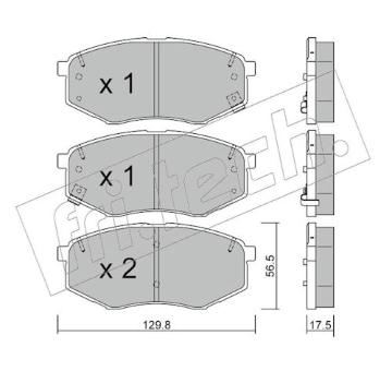 Sada brzdových destiček, kotoučová brzda fri.tech. 958.0