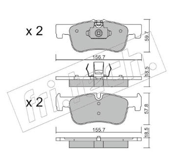 Sada brzdových destiček, kotoučová brzda fri.tech. 975.0