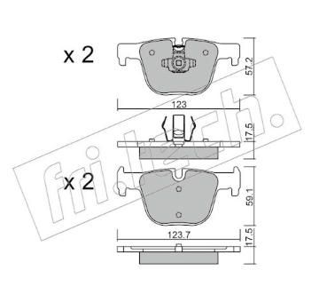 Sada brzdových destiček, kotoučová brzda fri.tech. 979.0