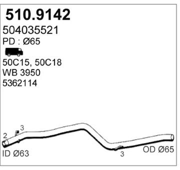 Výfuková trubka ASSO 510.9142