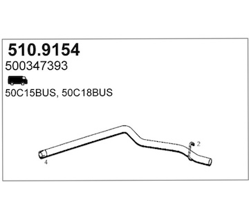 Výfuková trubka ASSO 510.9154