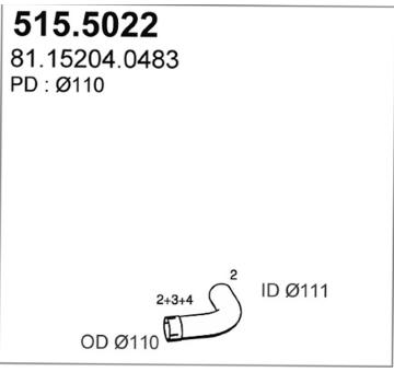 Výfuková trubka ASSO 515.5022