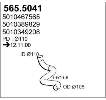 Výfuková trubka ASSO 565.5041