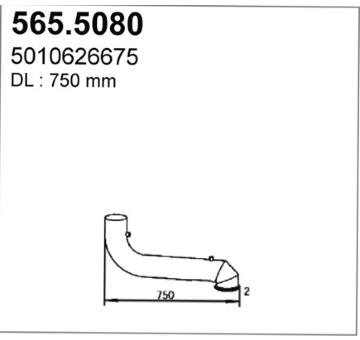 Výfuková trubka ASSO 565.5080