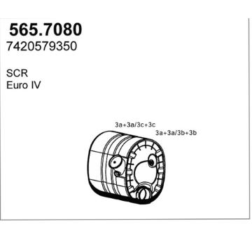 Stredni-/zadni tlumic vyfuku ASSO 565.7080